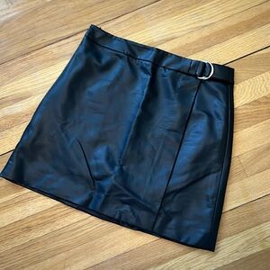 Ted Baker faux leather wrap skirt w/ buckle
